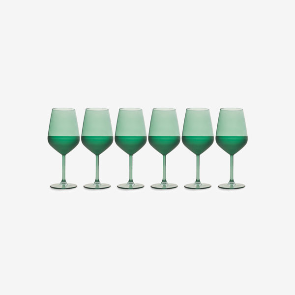 Norden Home Hackney Set Of 6 Wine Glasses, Green, 490 Ml Wayfair.co.uk
